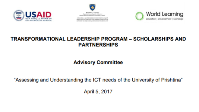 Whitepaper - ICT needs of the University of Prishtina